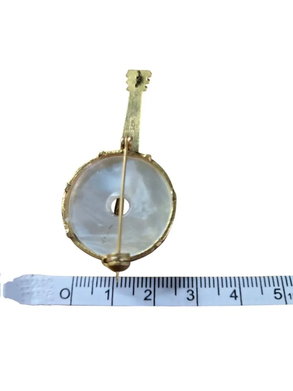 Vintage Mother Of Pearl Ornate Banjo Brooch Made In Spain Unique Music Lovers